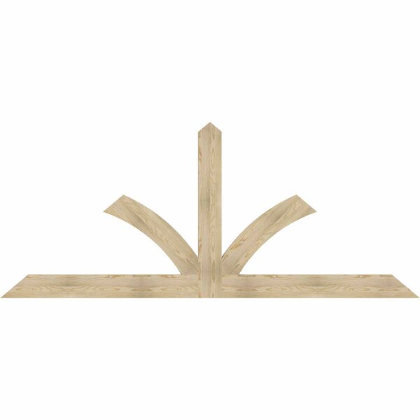 Ekena Millwork Richland Rough Sawn Timber Gable Bracket, Douglas Fir, 108"W x 45"H x 2"D x 6"F, 10/12 Pitch GBW108X45X0206RIC00RDF - main